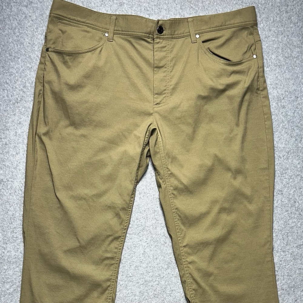 LL Bean Multisport Pants Men 40x29 Tan Nylon Spandex Stretch Hiking Outdoor‎